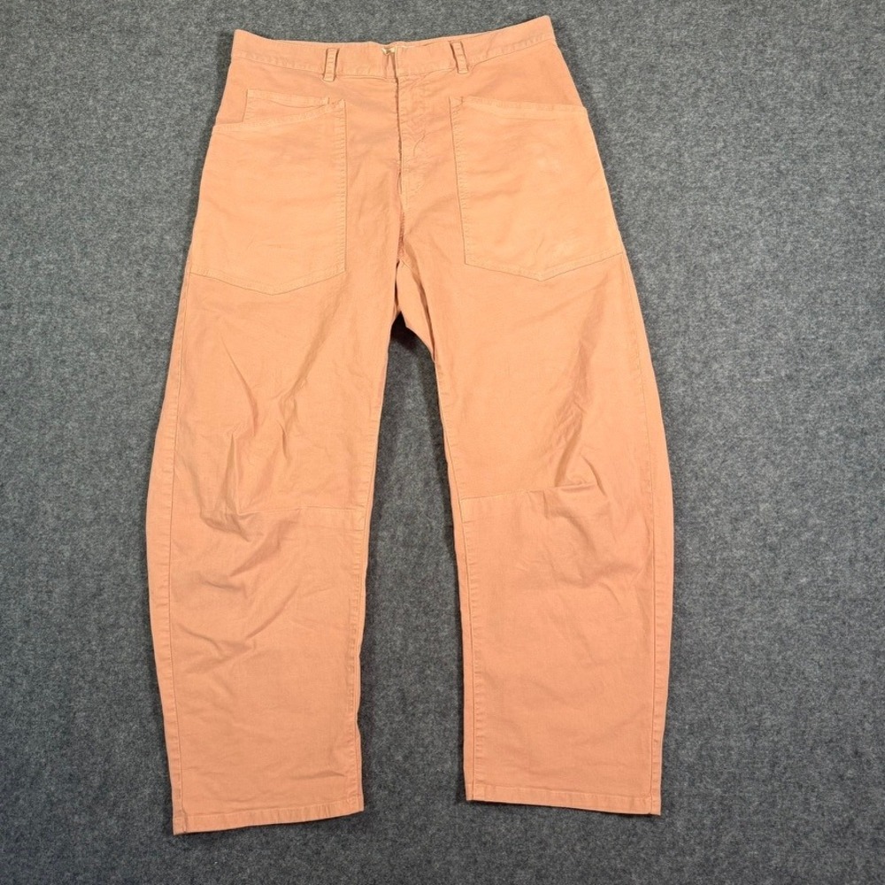 Nili Lotan Shon Curved Leg Utility Pants Peach Apricot Size 6 Made in USA NWOT
